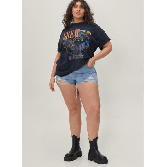 Nasty Gal Distressed Denim Shorties Size 14 - Picture 1 of 10